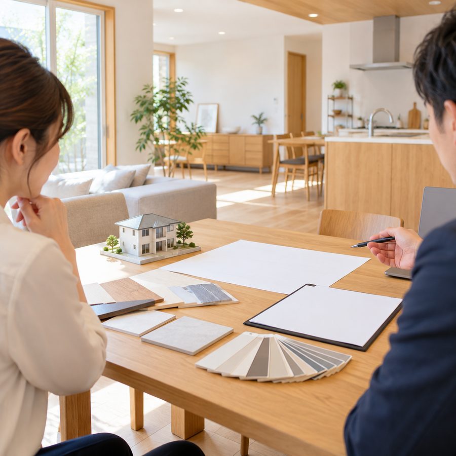 工事の内容と見積りをわかりやすく説明する様子
