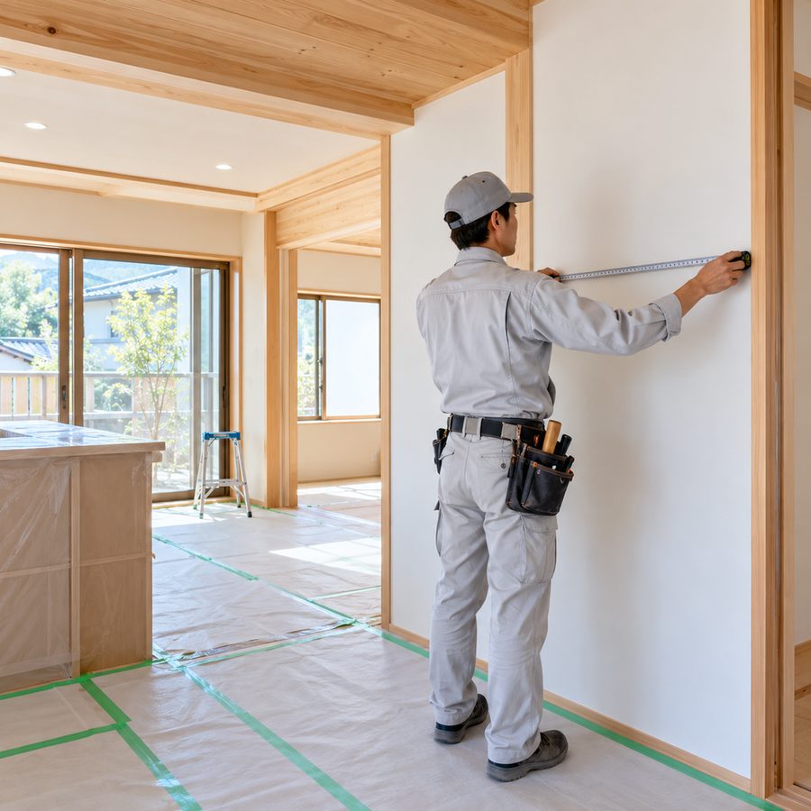 地元の職人がていねいに施工する様子