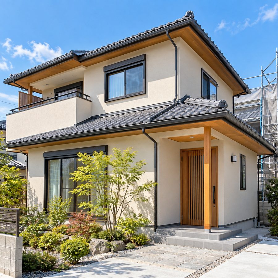 外壁と屋根を整えた住まい